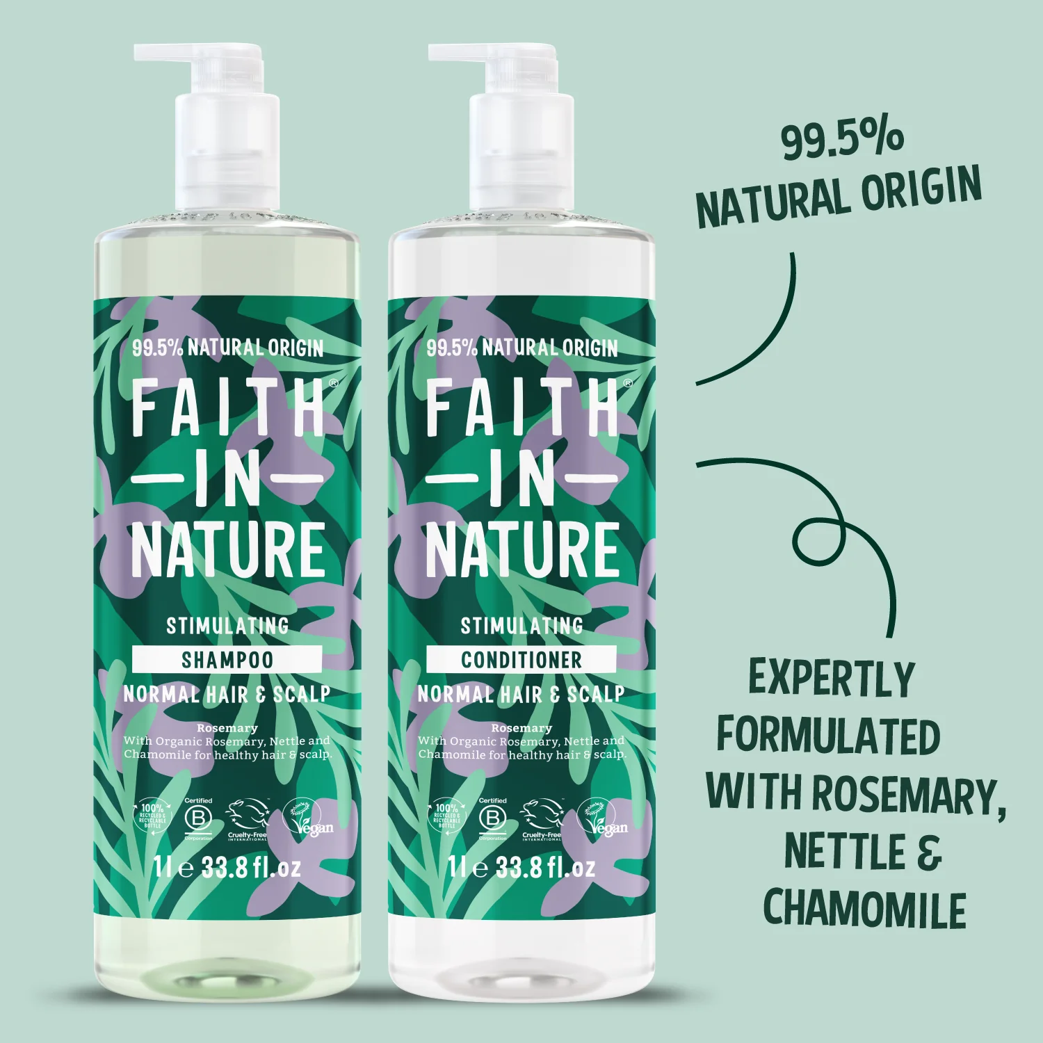 Rosemary Shampoo & Conditioner Set - 1L - Image 2