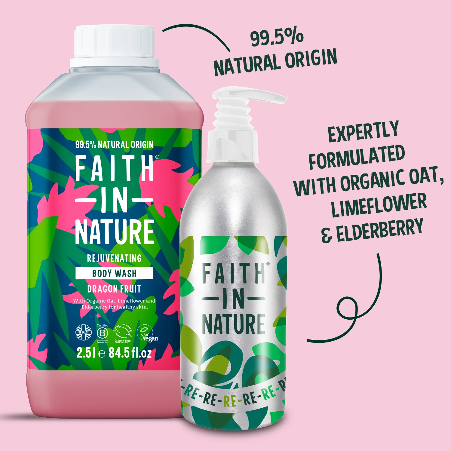 Dragon Fruit Body Wash 2.5L With Aluminium Refill Bottle - Image 2