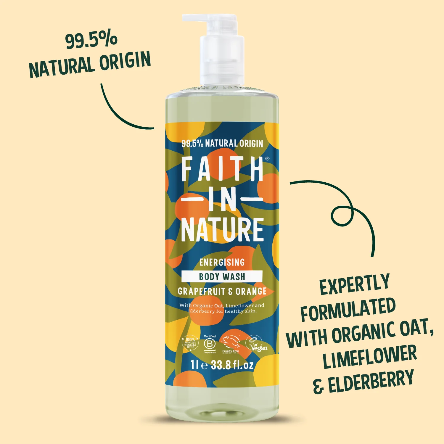 Grapefruit & Orange Body Wash - 1L - Image 2