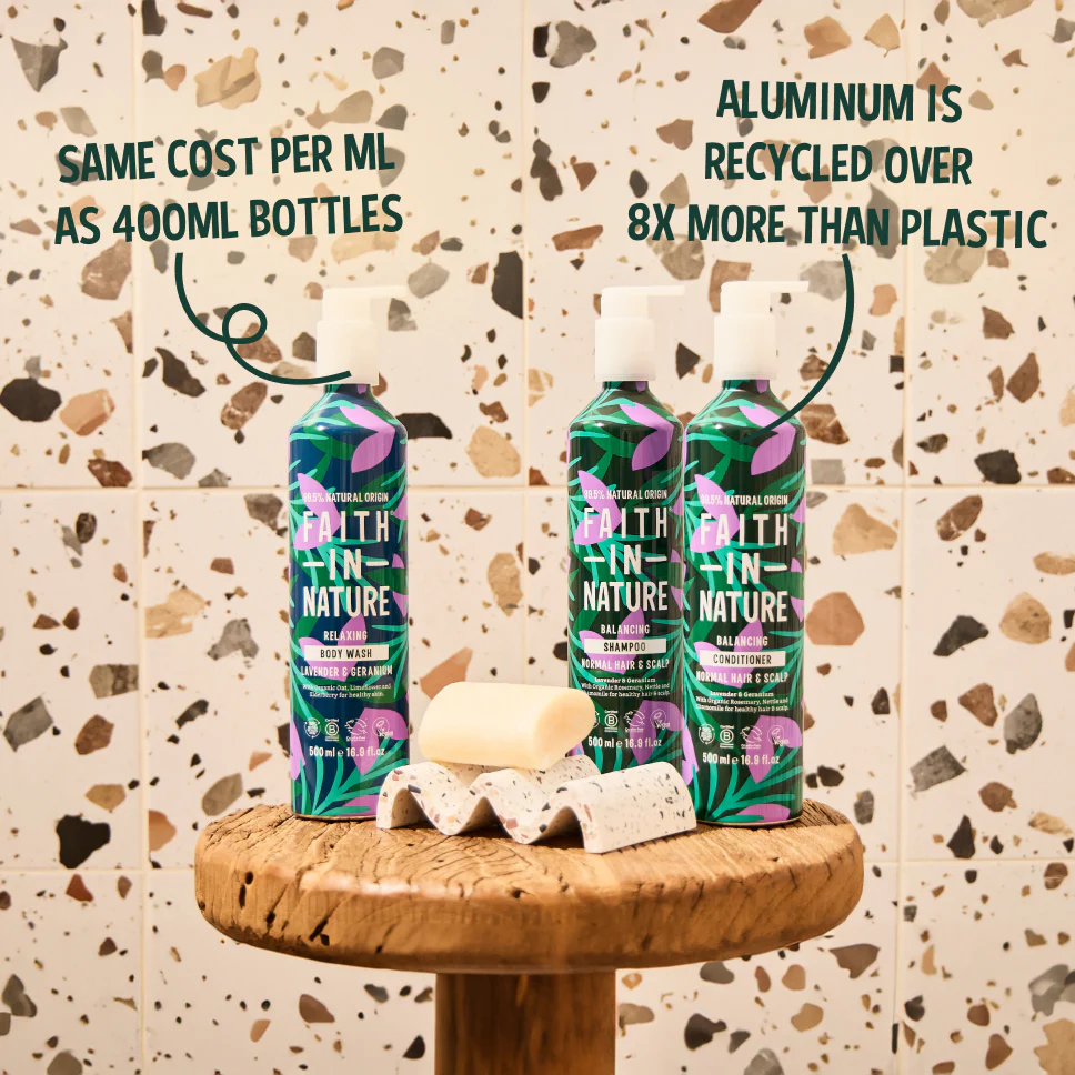 Lavender & Geranium Hair & Body Set - 500ml Aluminium - Image 2
