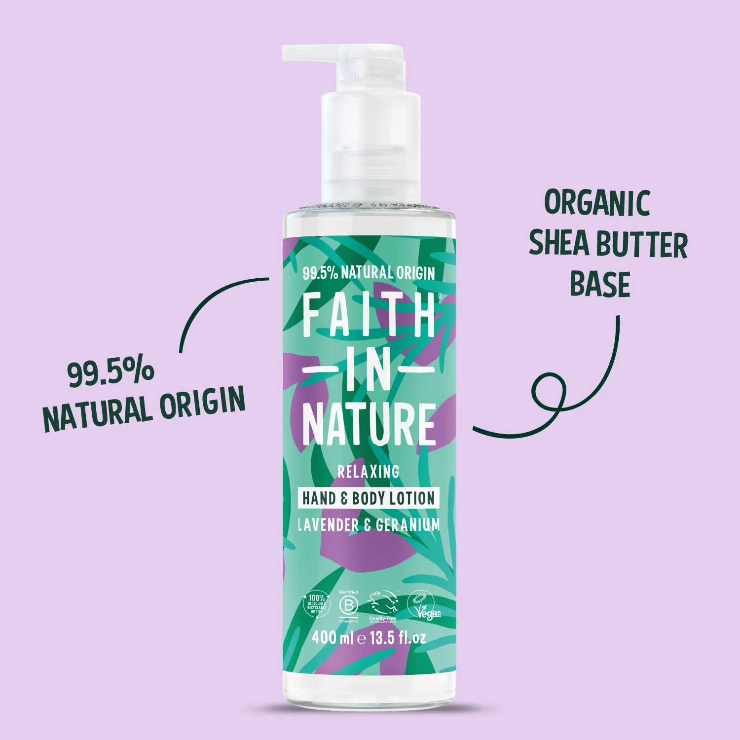 Lavender & Geranium Hand and Body Lotion - 400ml - Image 2