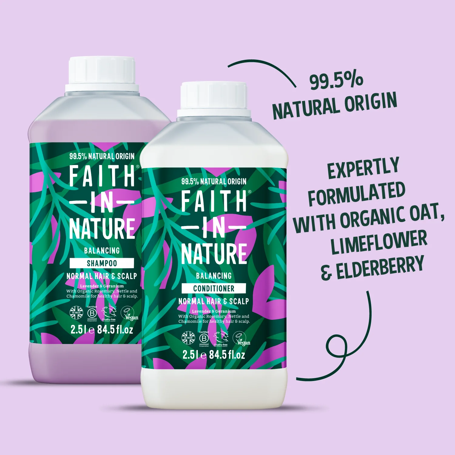 Lavender & Geranium Shampoo & Conditioner Set - 2.5L - Image 2