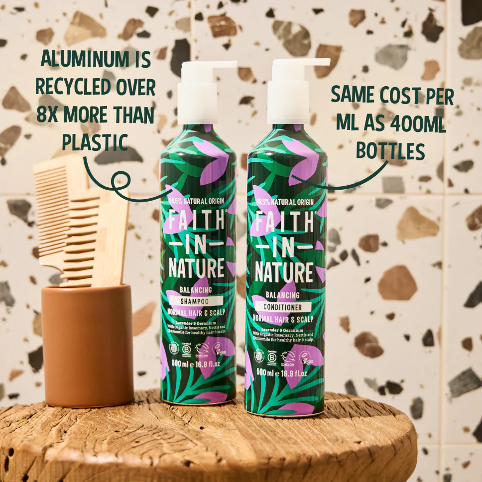 Lavender & Geranium Shampoo and Conditioner Set - 500ml Aluminium - Image 2