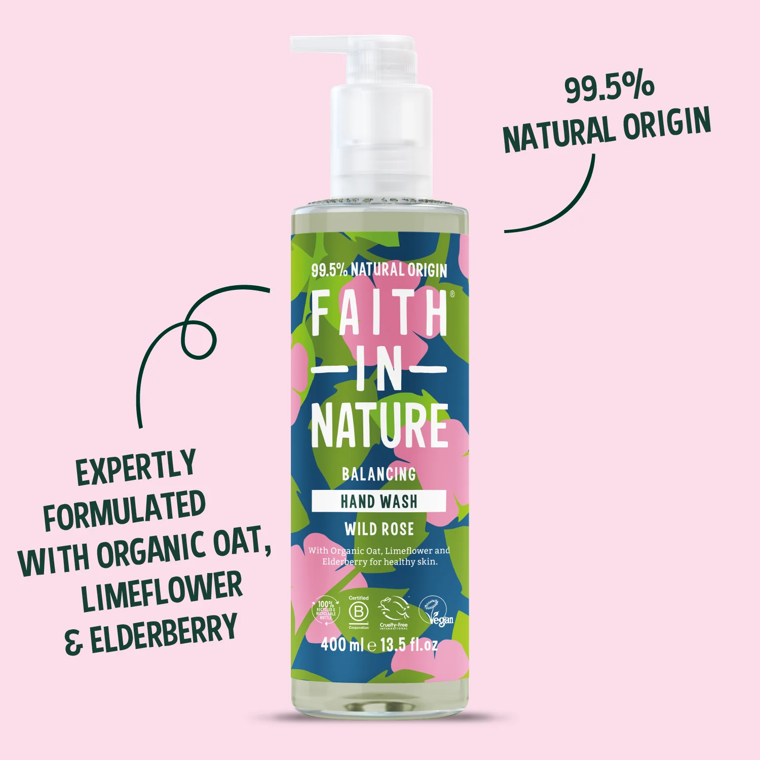 Wild Rose Hand Wash - 400ml - Image 2