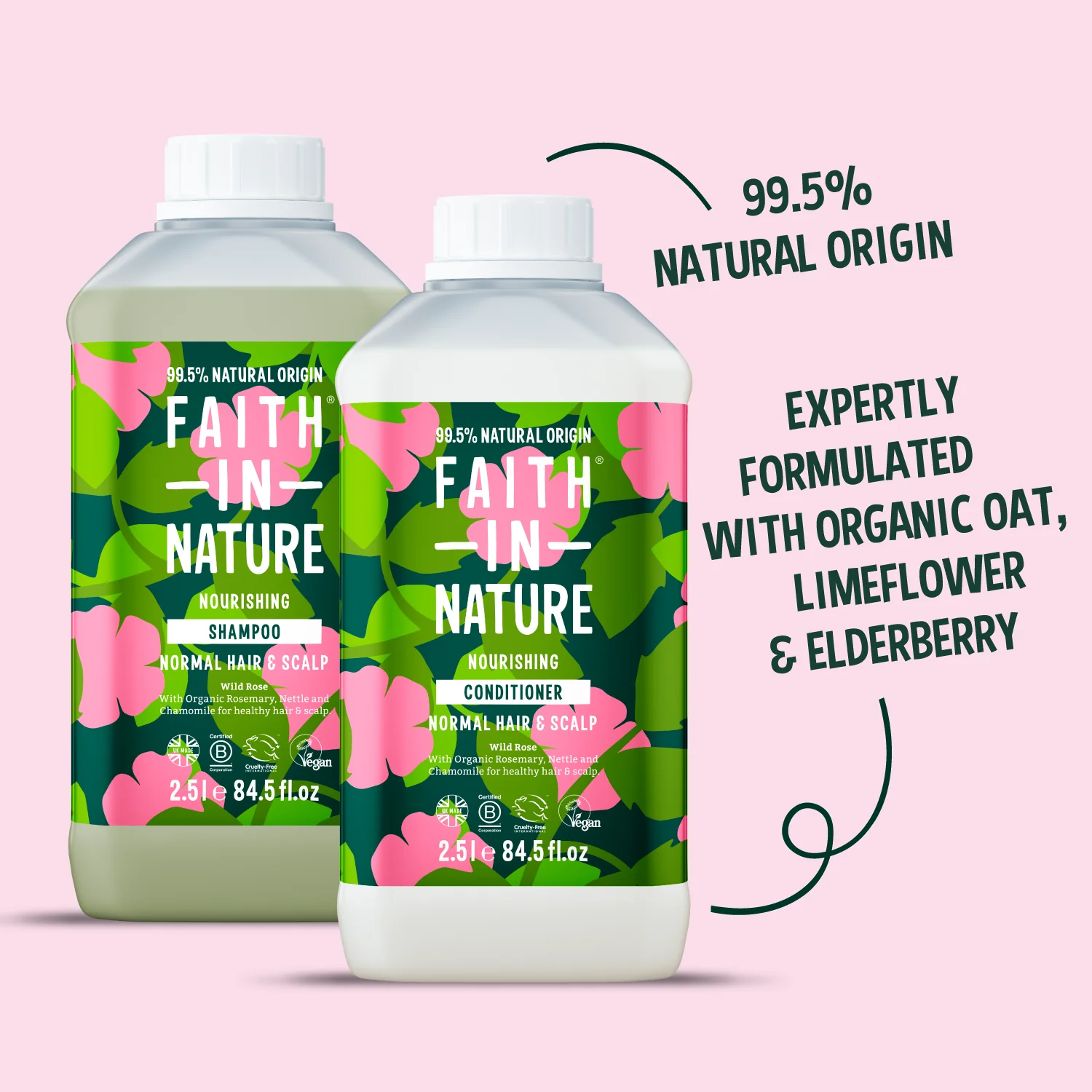 Wild Rose Shampoo & Conditioner Set - 2.5L - Image 2